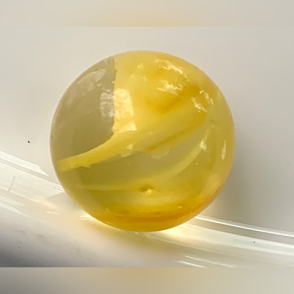 Vintage Yellow Egg Yolk Cat’s Claw Blown Glass Antique Marble - Picture 5 of 16